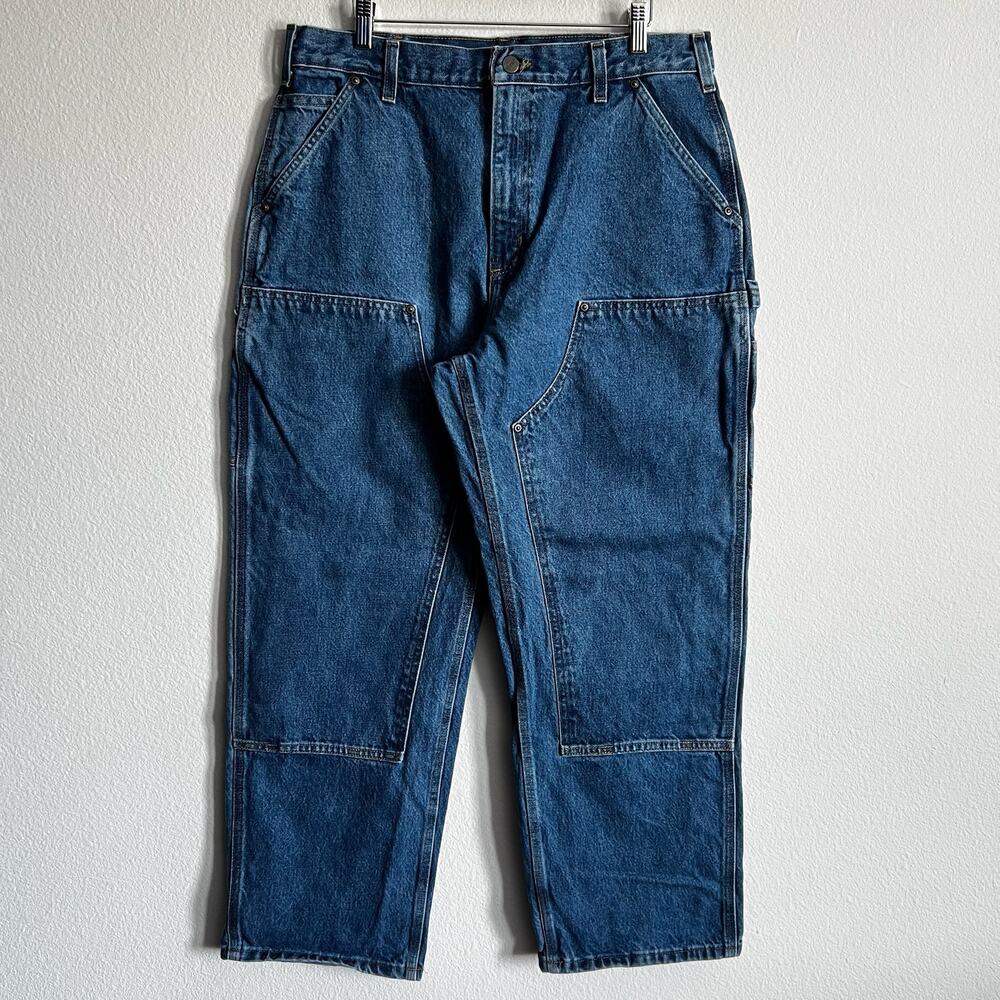 Carhartt B73 DST blue jeans double knee work wear carpenter pants